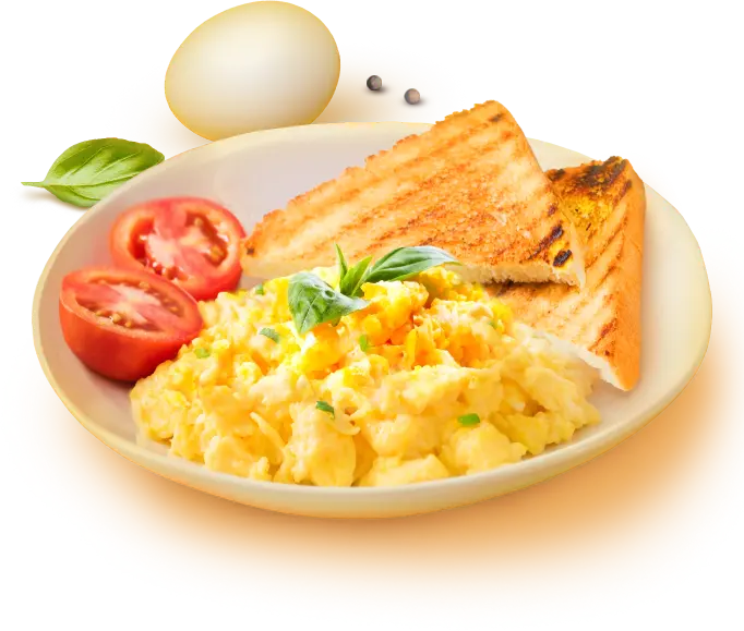 Яичница-болтунья с нежным сыром