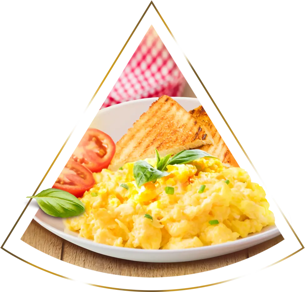 Яичница-болтунья с нежным сыром